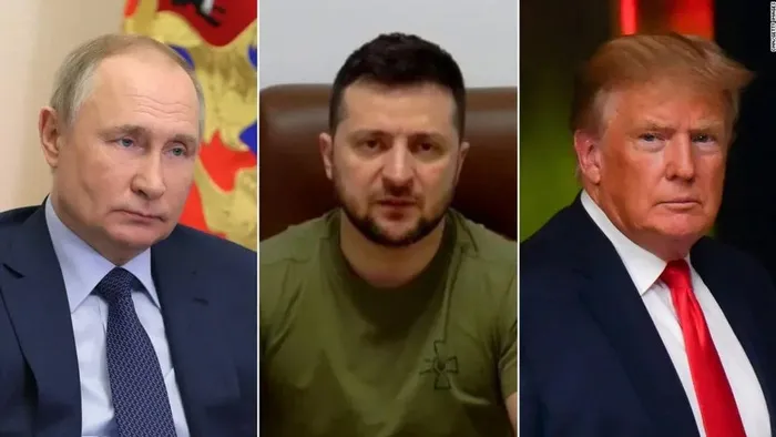 Tổng thống Mỹ Donald Trump, Tổng thống Ukraine - ông Volodymyr Zelensky, Tổng thống Nga Vladimir Putin.