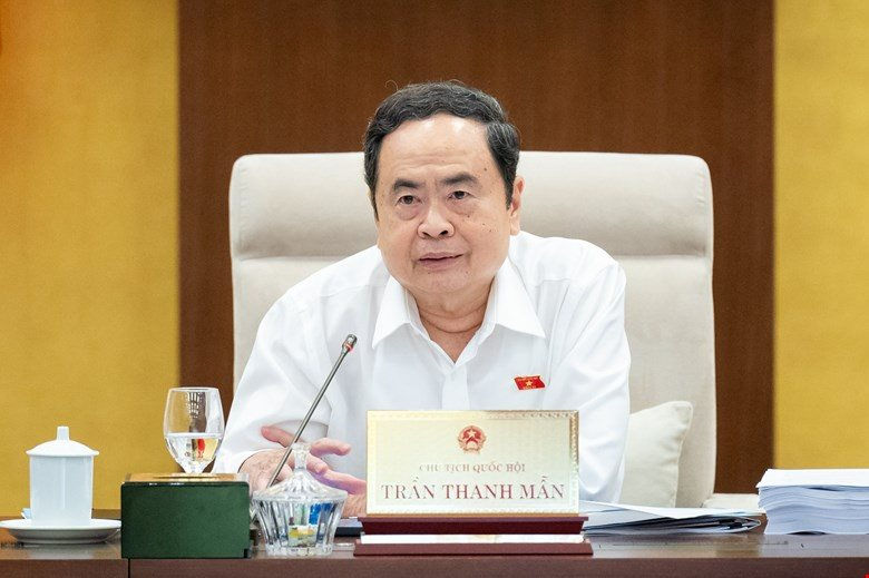 Chủ tịch Quốc hội Trần Thanh Mẫn phát biểu tại Phiên họp.