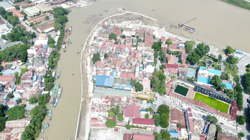 Khu vực triển khai dự án chỉnh trang sông Tam Bạc (Hải Phòng) có vốn 557 tỷ đồng do liên danh Công ty Trung Thủy - Công ty Việt Úc trúng thầu.