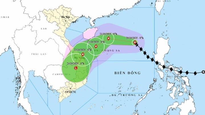 Bản đồ dự báo đường đi, khu vực ảnh hưởng của bão
