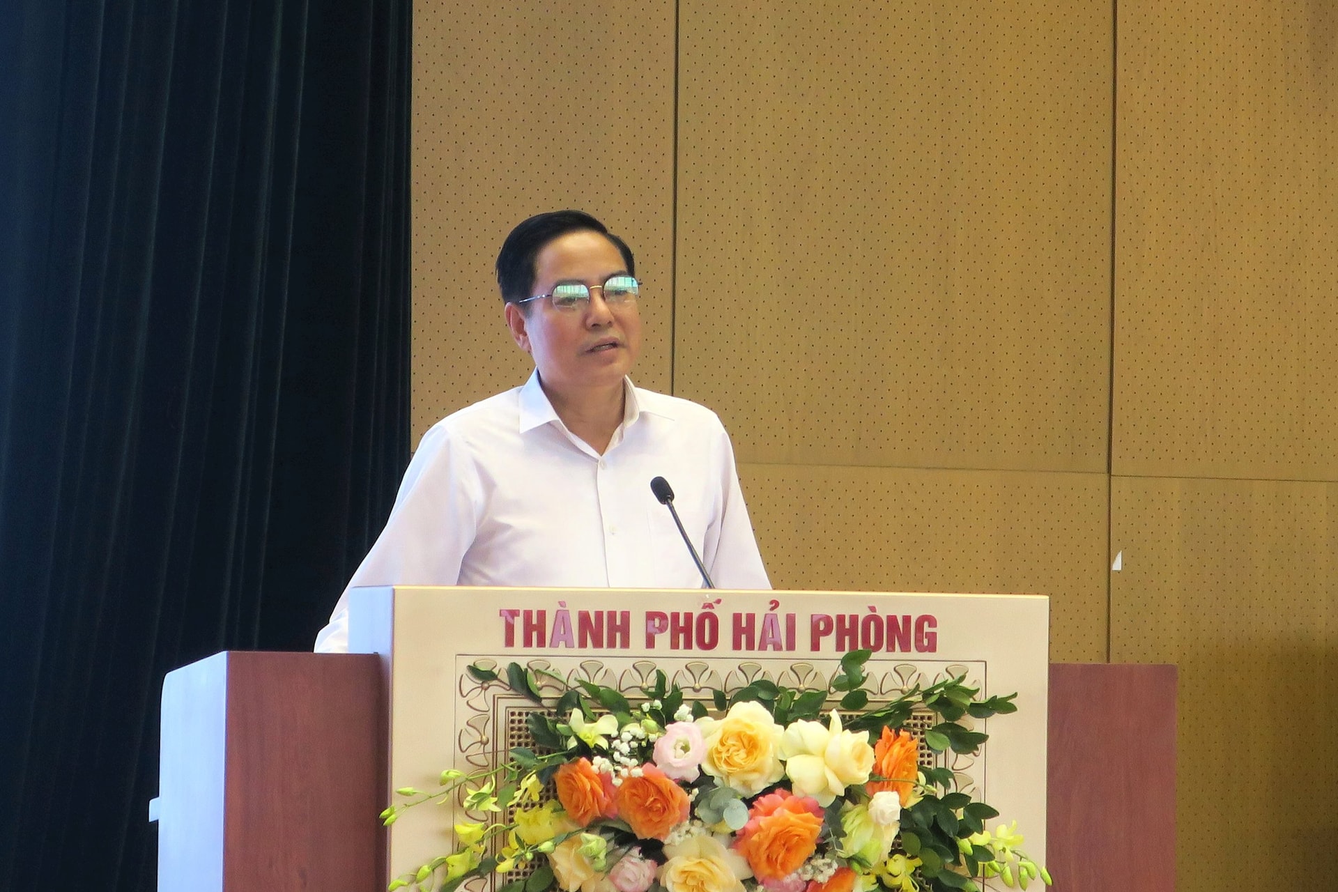 Ông Phan Huy Thục, Phó Giám đốc Sở Y tế Hải Phòng phát biểu.