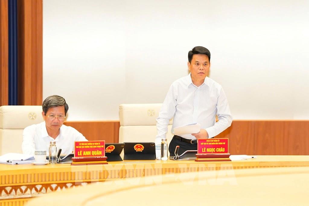 Chủ tịch UBND thành phố Hải Phòng Lê Ngọc Châu phát biểu chỉ đạo.