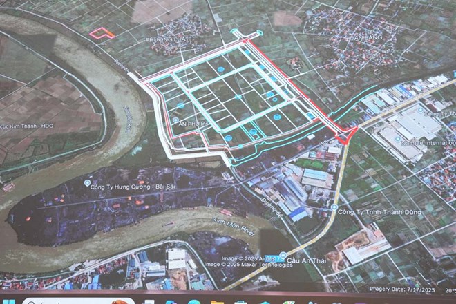 Toàn cảnh cụm công nghiệp An Phụ tại phường Trần Liễu và phường Kinh Môn.